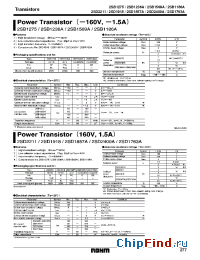 Datasheet 2SB1186A manufacturer Rohm